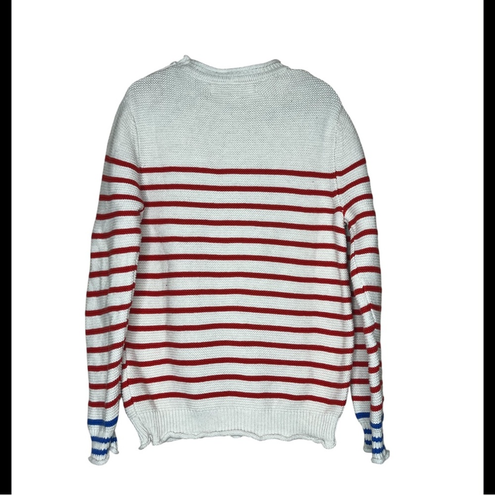 Mini Boden Kids' Nautical Stripe Neck Button Detail Sweater size 7-8 - Picture 5 of 7